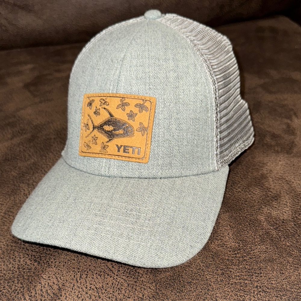 YETI Light Gray Trucker Cap with Patch